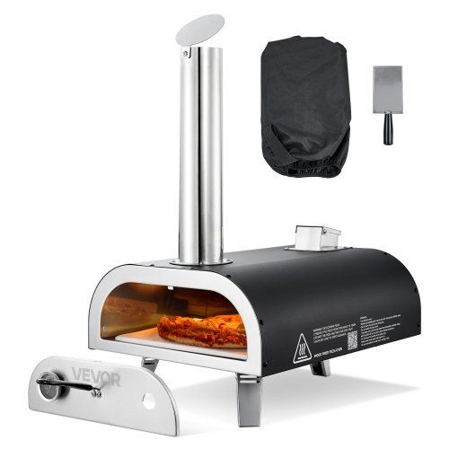 Draagbare 12‑inch pelletpizzaoven voor tuin en camping – Snel, rokerig en tot 540 °C