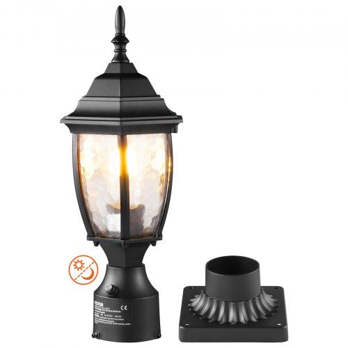 Waterdichte buitenpaallantaarn met schemersensor – slimme verlichting voor tuin en terras