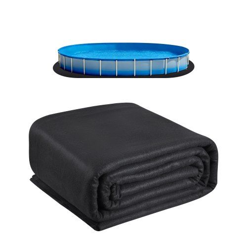 Ovale Zwembadondervloer 3,6 × 7,3 m – Extra Dikke Geotextiel Bescherming