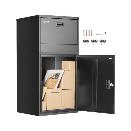 Gegarandeerde leveringen met de zwarte pakketbrievenbus van 500 × 398 × 980 mm