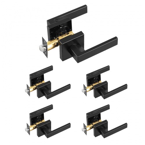 Universele matzwarte deurgreep set – 5 stuks, omkeerbaar en zonder slot