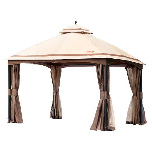 Patio Gazebo voor 10-12 Personen – Ruime Schaduw met UPF 50+ en Insectenwerend Klamboe
