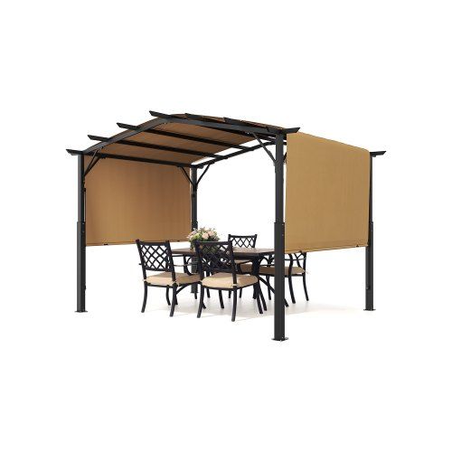 Stijlvolle 3×3 m gebogen pergola: flexibele schaduw voor tuin, terras en zwembad