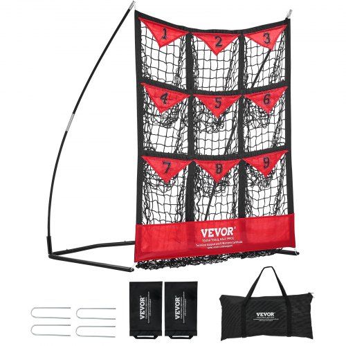 Pitching Net met 9 genummerde vakken – duurzaam, draagbaar & veelzijdig