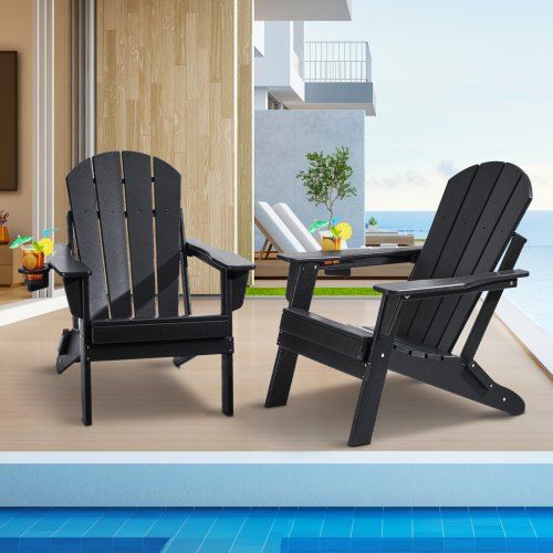 Comfortabele en weerbestendige plastic Adirondack stoelen – set van 2 voor buiten