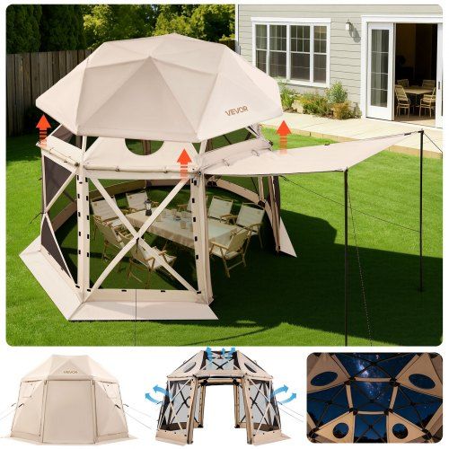 Geodetische Pop‑up Partytent 3,6 × 3,6 m – Ruim en Weerbestendig voor 8‑10 Personen