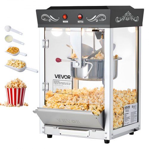Popcornmachine 800 W – Professionele roestvrijstalen popcornmaker voor thuis en feesten