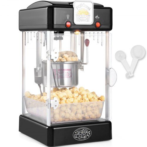 Optimale bioscoop‑ervaring thuis met de 300 W zwarte popcornmachine – 4 liter per batch, LED‑verlichting en snelle reiniging