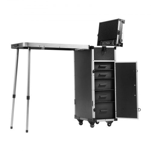 Professionele aluminium make-upkoffer met 360° wielen – ultieme mobiele workstation