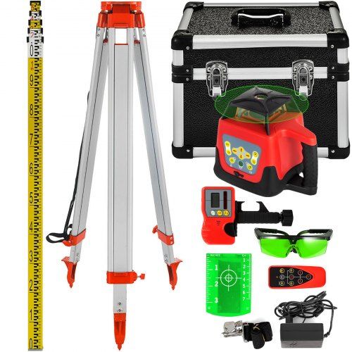 Professionele roterende laserwaterpas 500 m – Nauwkeurige 360° meting voor bouw en tuin