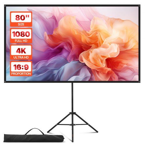80‑inch draagbaar projectiescherm met 160° kijkhoek – een complete thuis‑ en buitenbioscoop