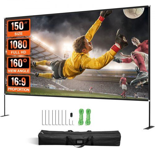150‑inch draagbaar projectiescherm voor buiten – ultieme filmavond in de tuin