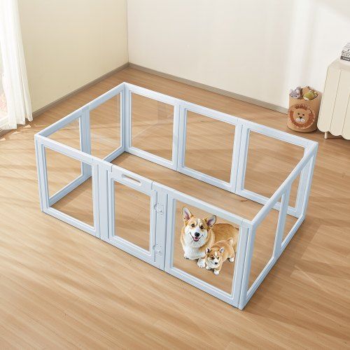 Optimale puppywerpkist met transparante panelen – ruime, veilige speelruimte voor grote honden