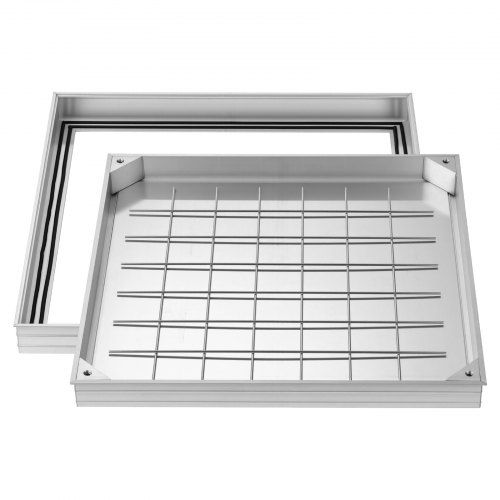 Robuust vierkant putdeksel met antislip frame – 60 × 60 cm