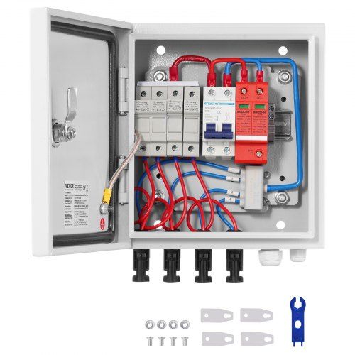 PV‑combinerbox 4‑rijig voor on‑grid en off‑grid zonnepanelen – robuuste veiligheid en eenvoudige installatie