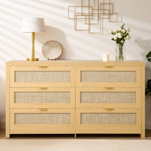 Stijlvolle rattan ladekast met 6 lades – veelzijdig, robuust en klaar voor elk interieur