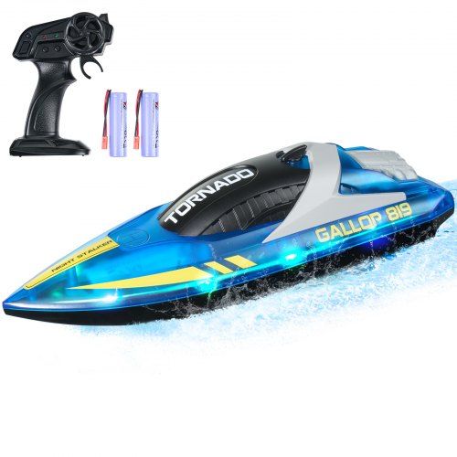 RC-boot 12 km/u – Waterdichte raceboot met LED-verlichting voor zwembad en meer