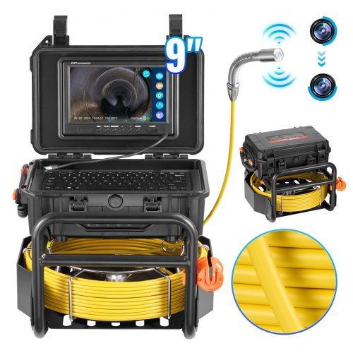 Zelfnivellerende Rioolcamera met 70 m Kabel en 9‑inch HD‑scherm – Praktische Inspectie voor Loodgieters en Aannemers