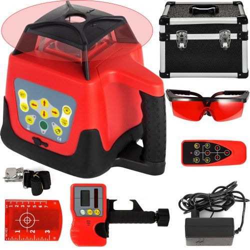 Roterende rode laserwaterpas met zelfnivellerende functie – Preciese metingen binnen en buiten