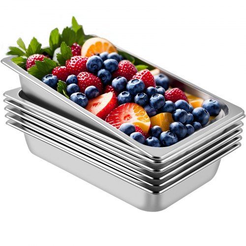 Robuuste roestvrijstalen cateringcontainers – 6‑delige set met anti‑aanbaklaag