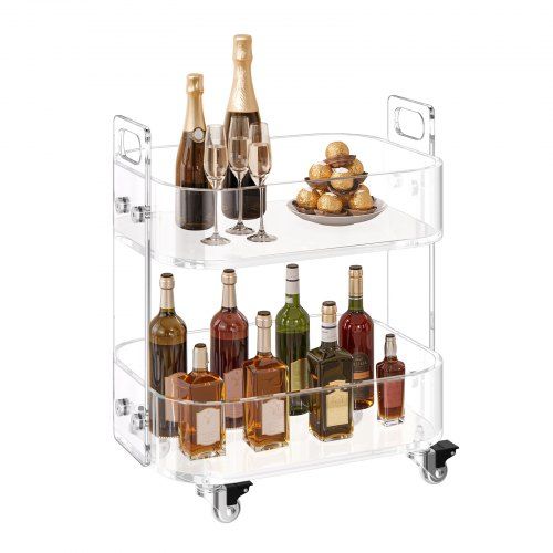 Transparante Acryl Trolley: Flexibele Bijzettafel voor elk interieur