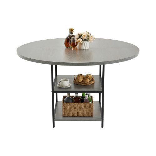 Moderne ronde houten eettafel met metalen poten – Comfort en duurzaamheid voor kleine ruimtes