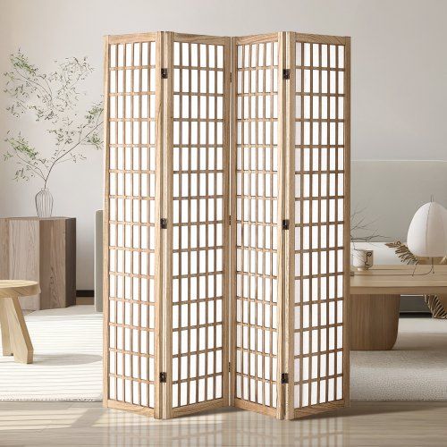 Stijlvolle Japanse 4‑delige Room Divider – Flexibel, Duurzaam en Makkelijk Op te Vouwen