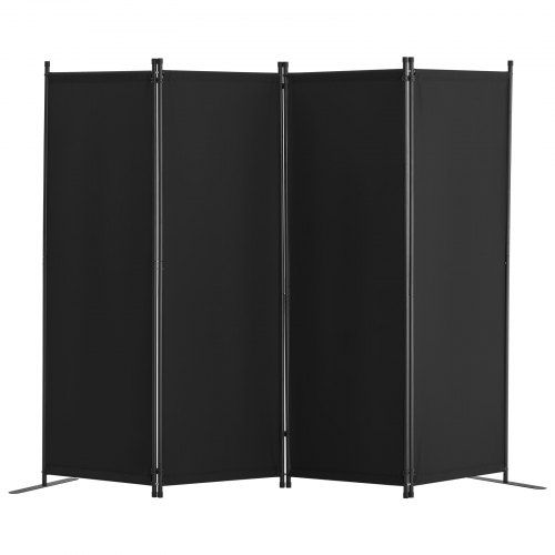 Optimale privacy en flexibiliteit: 4‑delige opvouwbare room divider in zwart