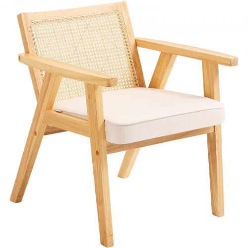 Mid‑century modern rotan accentstoel – Comfort en stijl voor binnen én buiten