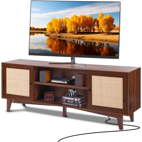 Stijlvol rotan TV‑meubel voor 75 inch – Boho elegantie en slimme functionaliteit