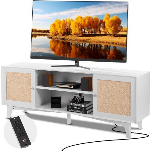 Stijlvolle Rotan TV‑meubel voor 75‑inch televisies – Natuurlijk comfort in huis
