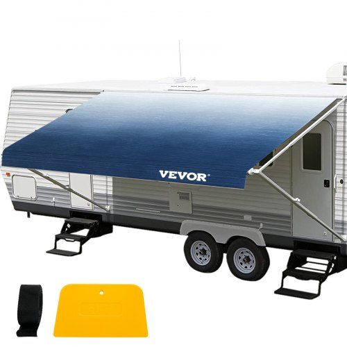 Blauwe RV-luifelvervanging van 15 oz vinyl – Duurzame bescherming voor je camper