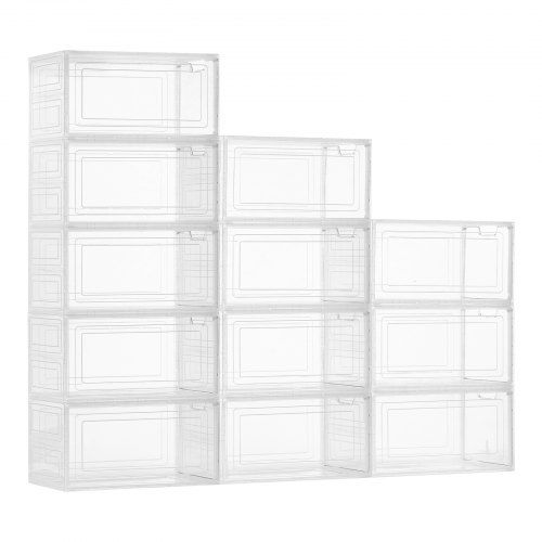 Stapelfeest voor je garderobe: transparante magnetische schoenendozen (set van 12)