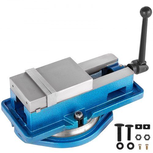 Krachtige 4‑inch bankschroef met 360° draaibare basis – ideaal voor precisiewerk