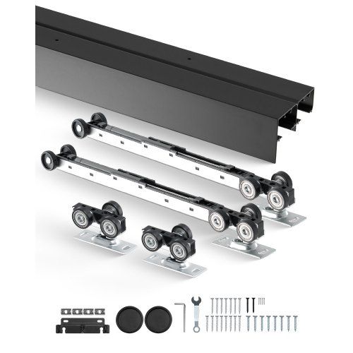 Schuifdeurbeslag 2438 mm – robuuste aluminium railset voor dubbele deuren