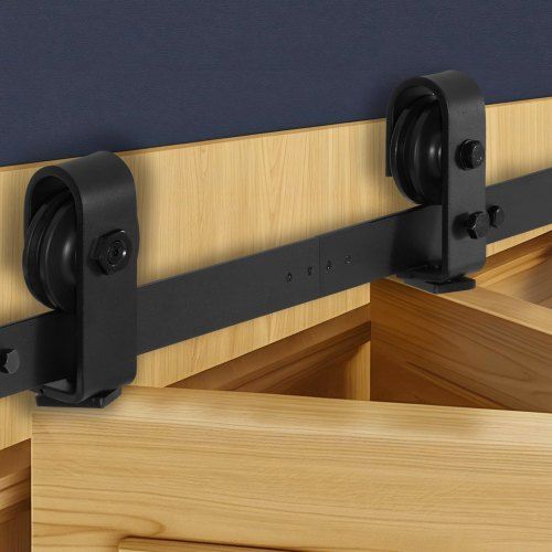 Stevige schuifdeurrail voor vouwdeuren – 1016 mm zwart, tot 150 kg draagvermogen