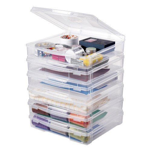 Praktische stapelbare opbergdozen voor papier en knutselspullen – 6‑pack