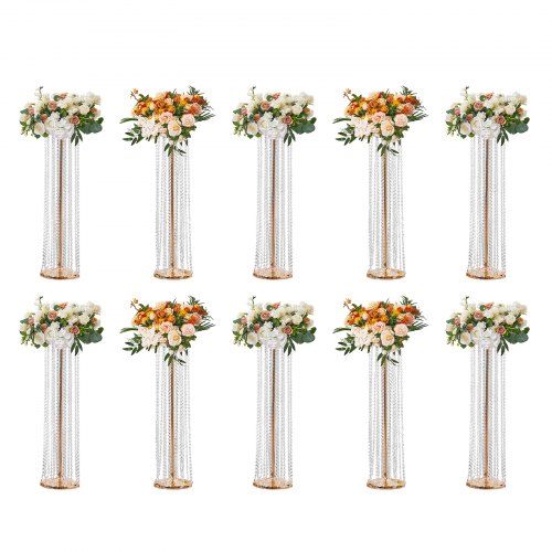 Elegant kristallen bloemenstandaard voor bruiloften en evenementen – 10‑delige set