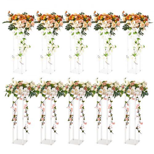 Elegante Acryl Bloemenstandaard voor Bruiloften en Evenementen – 10‑stuks Set