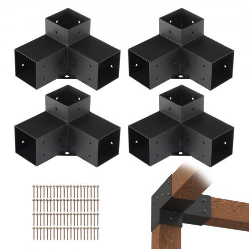 Sterke pergolabeugelset van 4 stuks voor 4×4 houten balken – duurzame bescherming en eenvoudige montage
