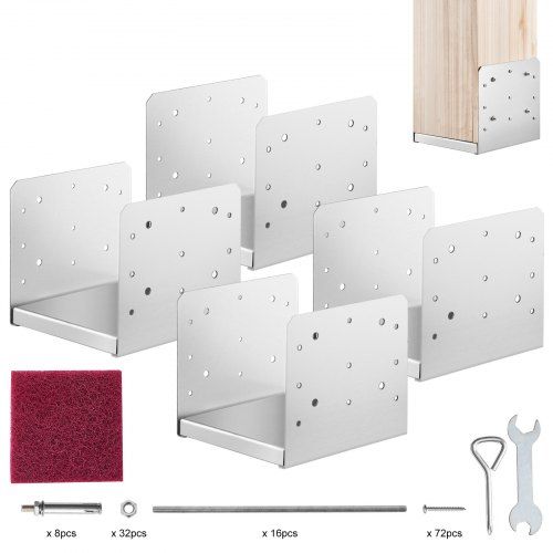 Optimale paalondersteuning voor veranda’s, pergola’s en kolommen – set van 4