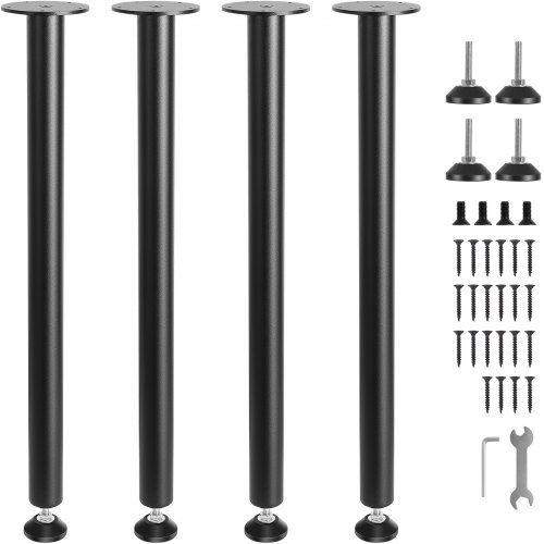 Stevige, matzwarte tafelpoten (set van 4) – 28 inch hoog, tot 544 kg draagvermogen