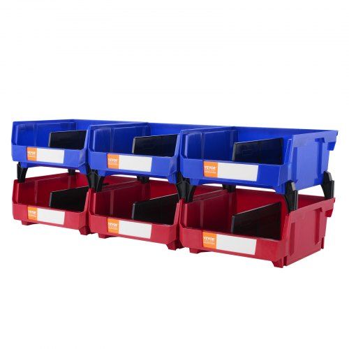 Stevige stapelbare opbergdozen in blauw en rood – Praktische oplossing voor thuis en werk