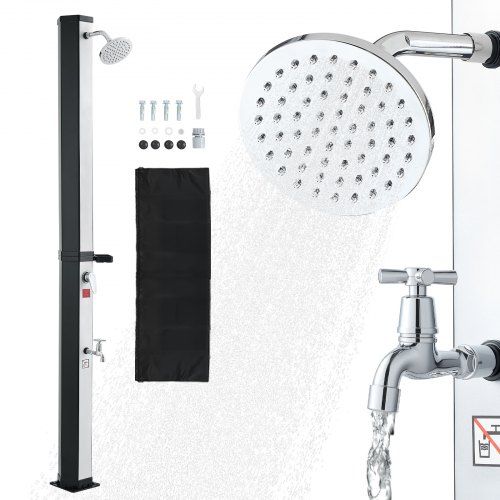 Solardouche 35 L voor tuin en zwembad: warm douchen met zonne‑energie