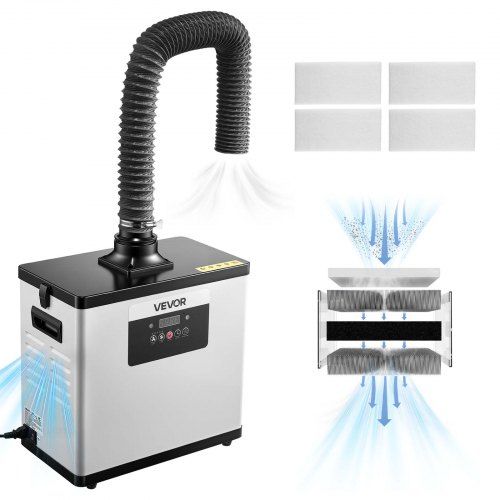 Krachtige soldeer‑ en laserrookafzuiger met 3‑in‑1 filtratie, 10 snelheden en afstandsbediening