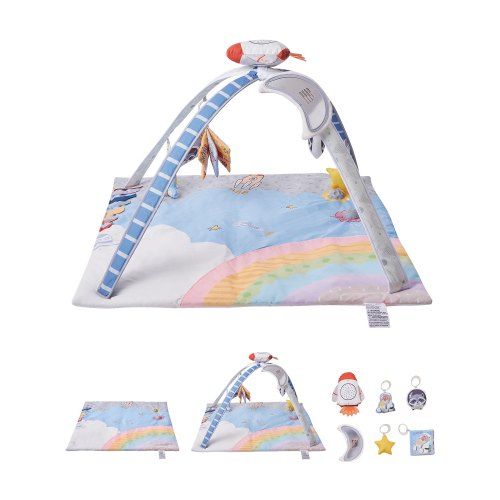 Speelmat 89×89 cm met 6 sensorische speeltjes – de ideale groeimedewerker voor uw baby