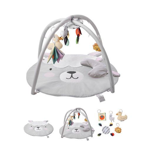 Multifunctionele baby speelmat met 5 sensorische speeltjes – Comfort en groei voor 0‑18 maanden