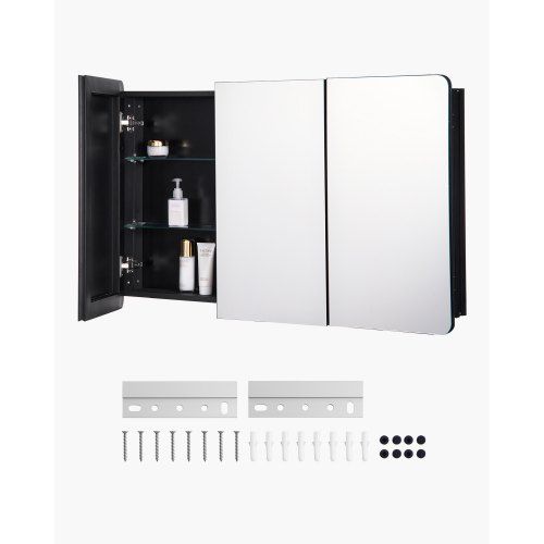 Elegante spiegelmedicijnkast voor een georganiseerde en stralende badkamer