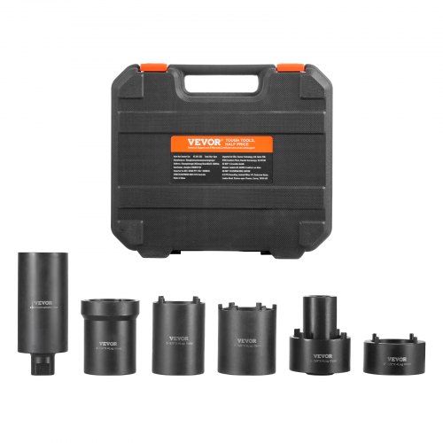 Spindelmoer Doppenset 12,7 mm – 6‑delige as‑naafmoer set met stevige opbergkoffer