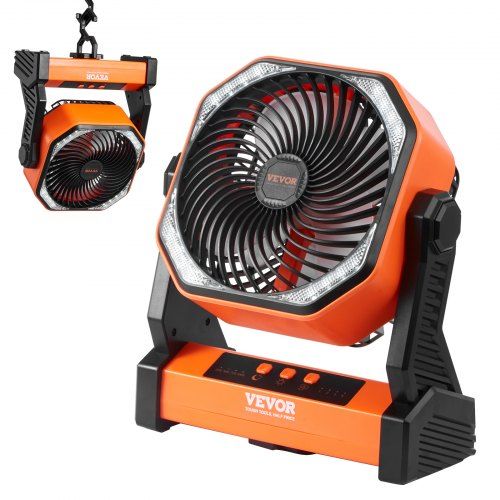 Draadloze Ventilator met LED-lantaarn en 20 000 mAh Powerbank – Ideaal voor Kamperen, Werkplaats en Thuis